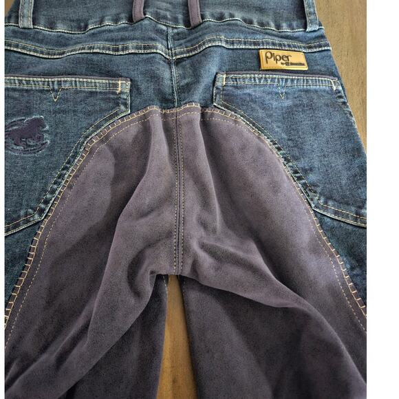 Piper by Smartpak Girls 22R Blue Denim Equestrian Riding Jeans Breeches Pants - Picture 9 of 15
